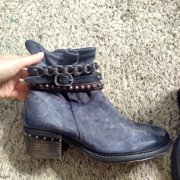 A.S. 98 Chester Distressed Moto Boot in nebbia Sz 39/9 - Picture 3 of 8